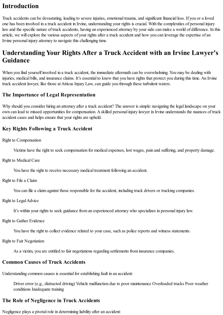 PPT - Understanding Your Rights After a Truck Accident with an Irvine ...
