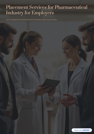 Placement Services for Pharmaceutical Industry for Employers