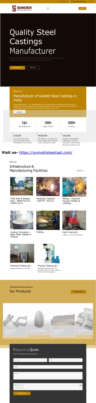 Quality Steel Castings Manufacturer in India | Sumukh Steel Cast