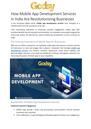 How Mobile App Development Services in India Are Revolutionizing Businesses