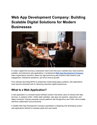 Web App Development Company_ Building Scalable Digital Solutions for Modern Businesses