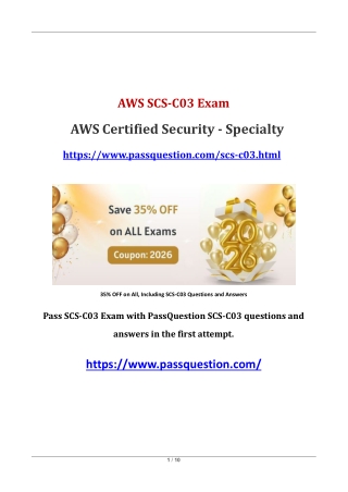 SCS-C03 AWS Certified Security - Specialty PDF Questions