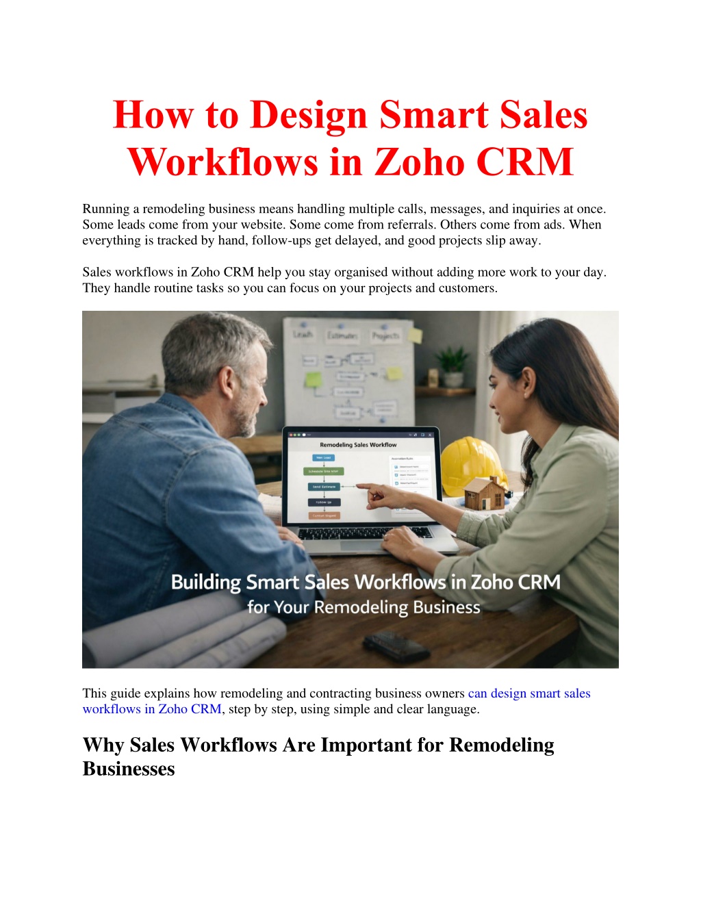 PPT - How to Design Smart Sales Workflows in Zoho CRM PowerPoint ...