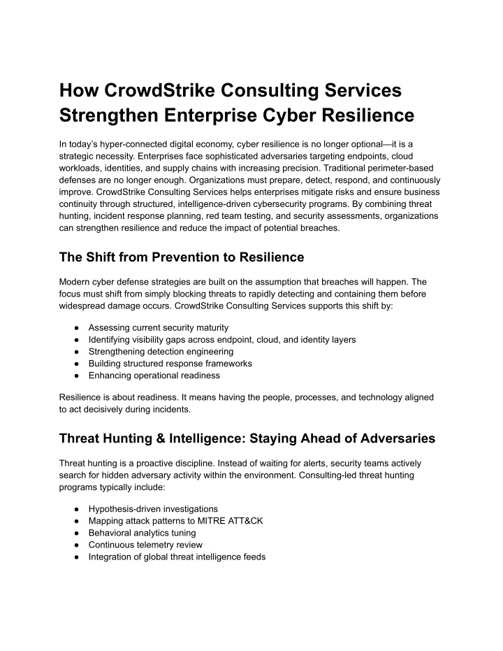 PPT - How CrowdStrike Consulting Services Strengthen Enterprise Cyber ...