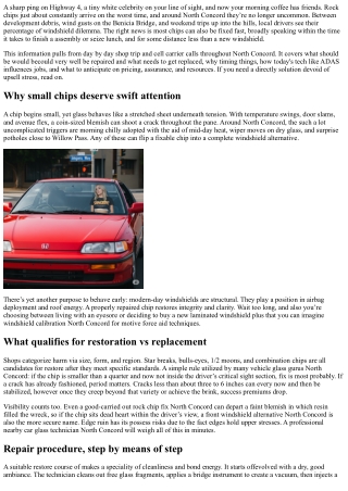 Windshield Chip Repair North Concord: Quick, Affordable Fixes