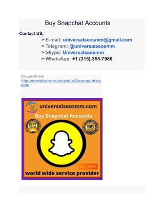 Best 7 Easy Ways To Buy Snapchat  Accounts in Proven Project