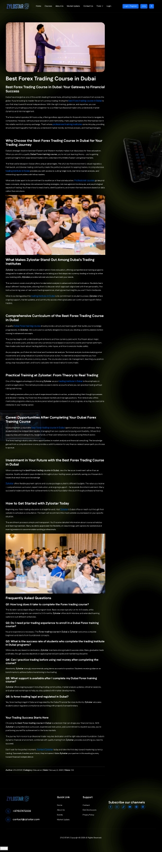 Forex Trading Course in Dubai