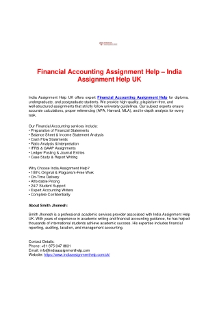 Financial_Accounting_Assignment_Help - India Assignment Help UK