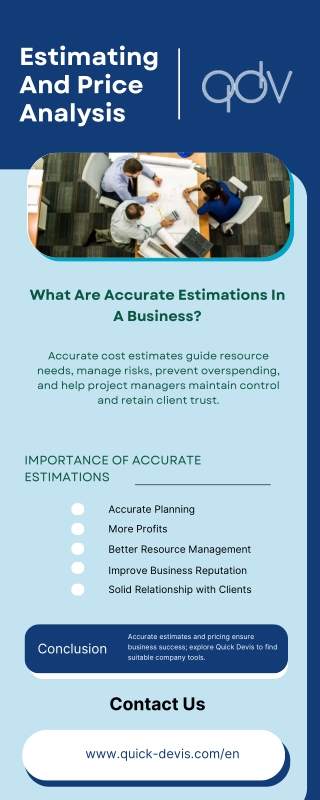 Estimating and Price Analysis | Quick Devis
