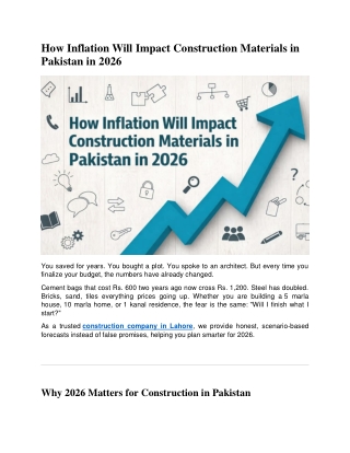 how inflation will impaact material prices in 2026