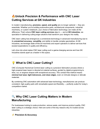 CNC laser cutting in Coimbatore