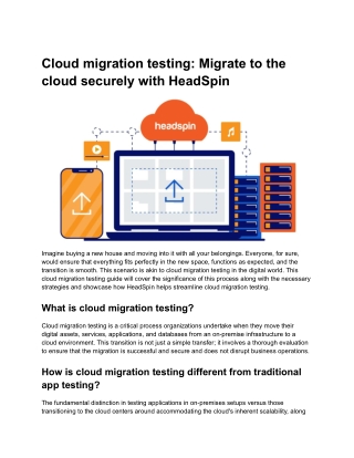 Cloud migration testing_ Migrate to the cloud securely with HeadSpin
