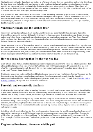 Kitchen Flooring Installation Vancouver: Durable, Beautiful Underfoot