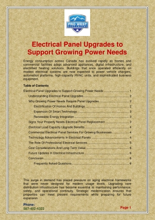 Electrical Panel Upgrades to Support Growing Power Needs