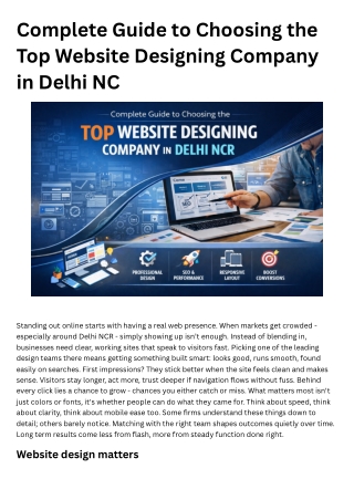 How to Choose the Best Website Designing Company in Delhi NCR