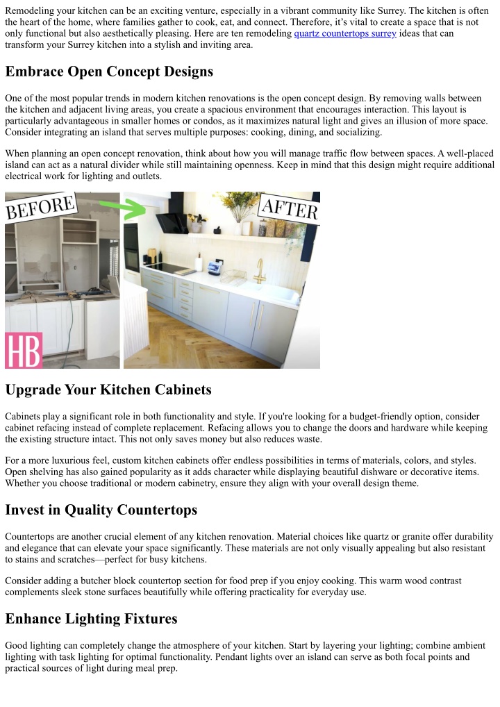 PPT - Top 10 Kitchen Remodeling Ideas for Your Surrey Home PowerPoint ...