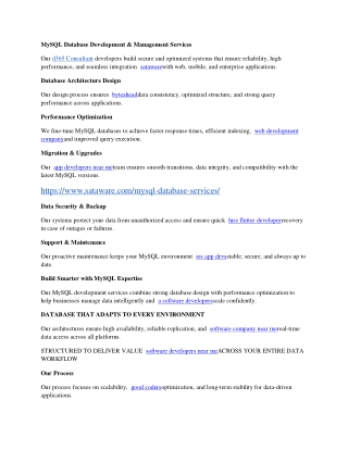 MySQL Database Development