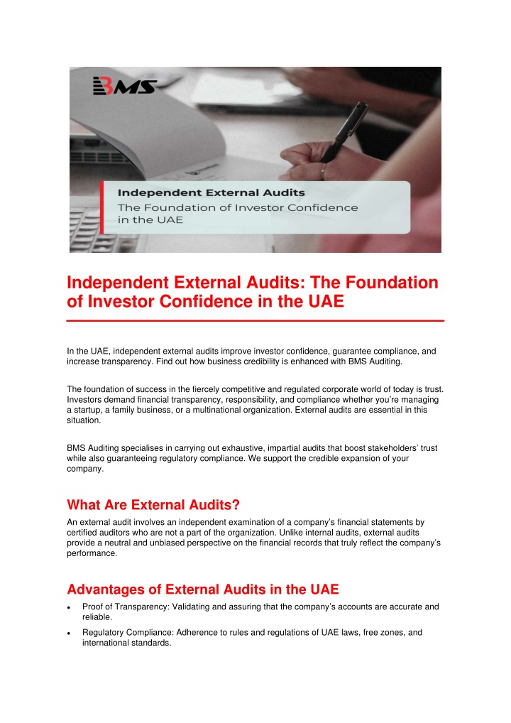 PPT - External Audit Services Supporting Sustainable Business Growth ...