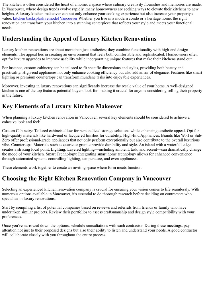 PPT - Revitalize Your Space with a Stunning Luxury Kitchen Makeover in ...