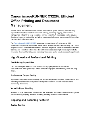 Canon imageRUNNER C3226i
