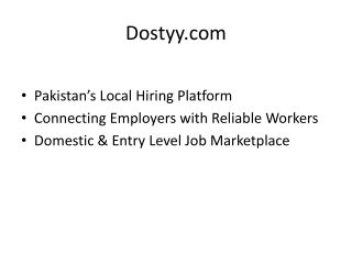 Dostyy.com – Pakistan’s Trusted Staff Hiring Platform | Hire Maids, Drivers