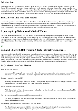Live Cam Designs: Your Pathway to Satisfying Sensual Desires