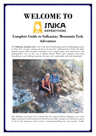 Best Salkantay Mountain Trek and Machu Picchu Tour