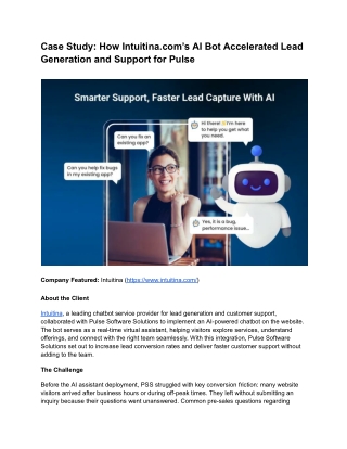 Case Study_ How Intuitina.com’s AI Bot Accelerated Lead Generation and Support for Pulse - Pulse Solutions