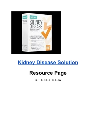 Kidney Disease Solution