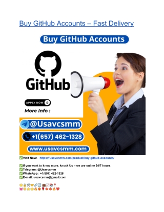 Buy GitHub Accounts – Fast Delivery