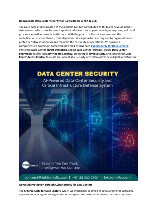 Unbreakable Data Center Security for Digital Boom in KSA & GCC