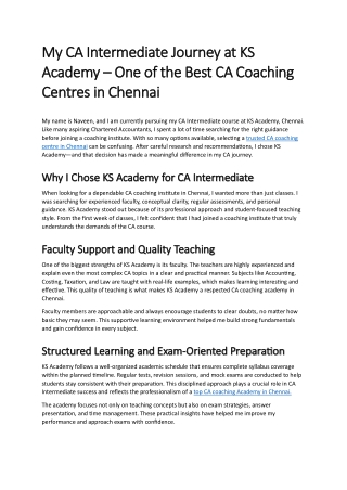 Best CA Coaching institute near me in Chennai, Tamil Nadu