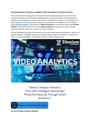 Anomaly Behaviour Detection: Intelligent Video Surveillance to Enhance Security