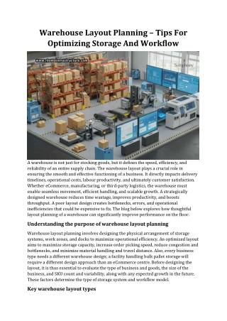 Warehouse Layout Planning – Tips For Optimizing Storage And Workflow