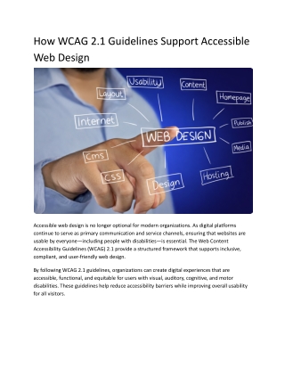 How WCAG 2.1 Guidelines Support Accessible Web Design