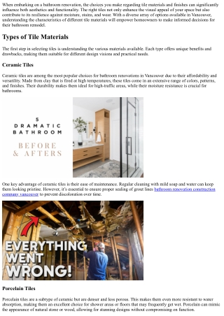 Exploring Various Tile Materials And Finishes For Stunning Visual Appeal