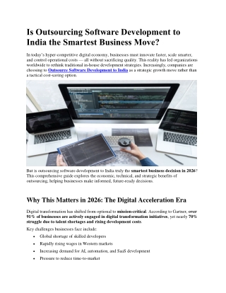 Is Outsourcing Software Development to India the Smartest Business Move