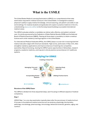 What is the USMLE
