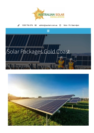 Solar Packages Gold Coast
