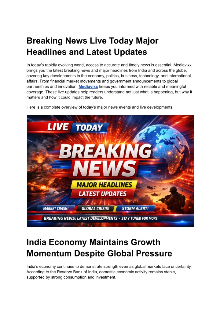 PPT - Breaking News Live Today Major Headlines and Latest Updates ...
