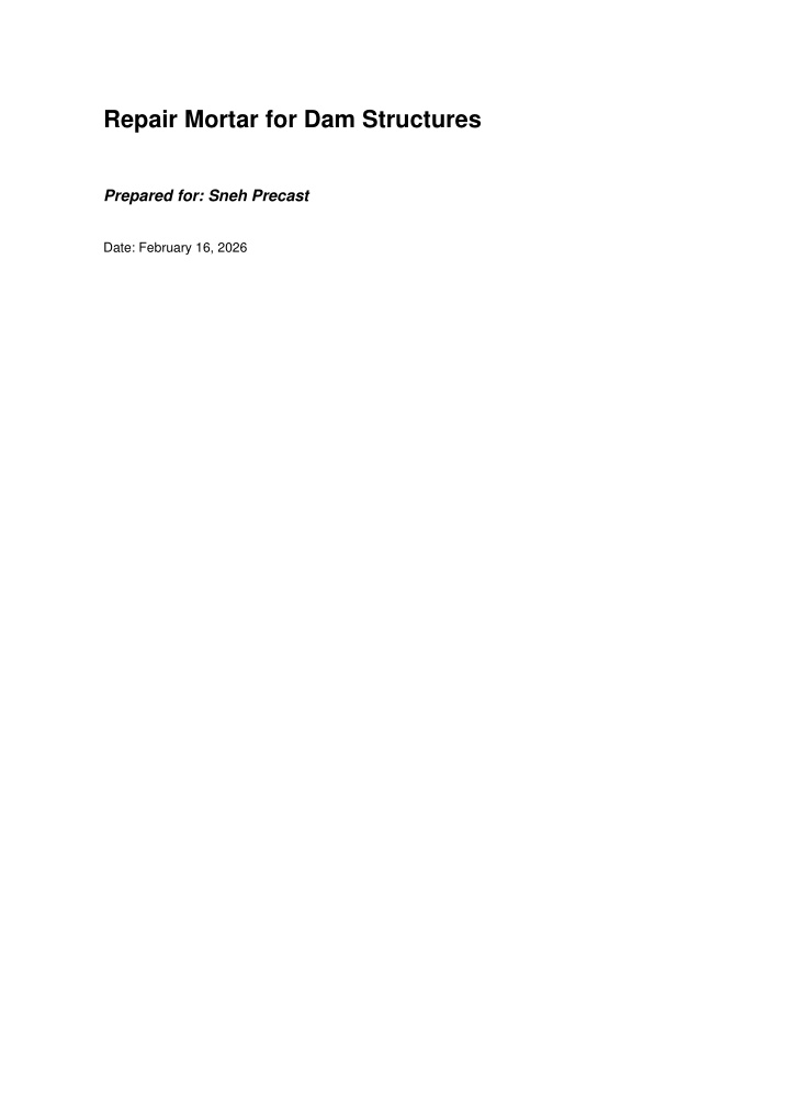 PPT - Sneh Precast-Repair Mortar for Dam Structures PowerPoint ...