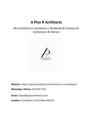 best architects in coimbatore
