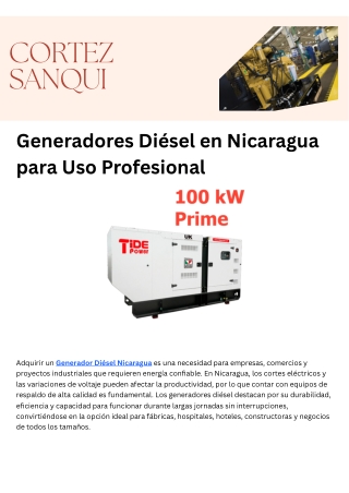Repuestos para generadores Nicaragua