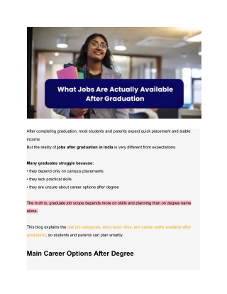 What Jobs Are Actually Available After Graduation
