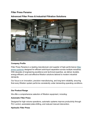 filter press panama