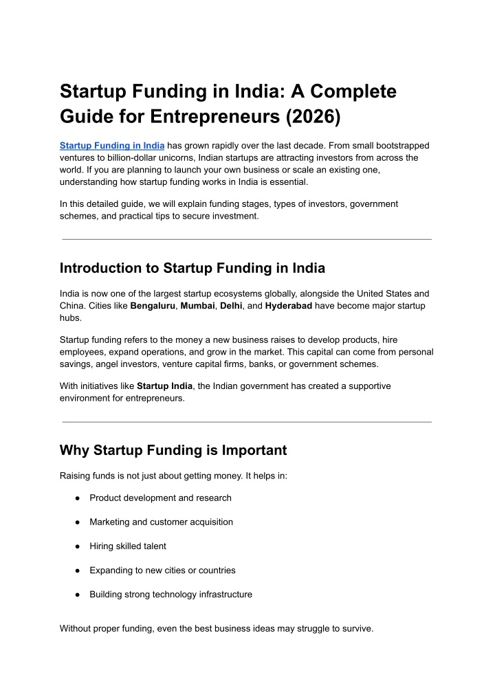 PPT - Startup Funding in India: A Complete Guide for Entrepreneurs ...