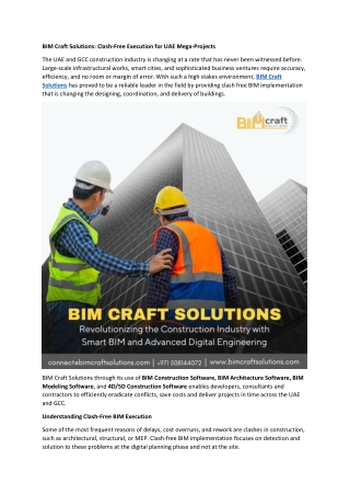 BIM Craft Solutions - Clash-Free Execution for UAE Mega-Projects