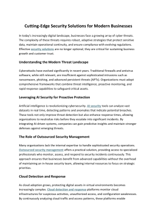 Cutting-Edge Security Solutions for Modern Businesses