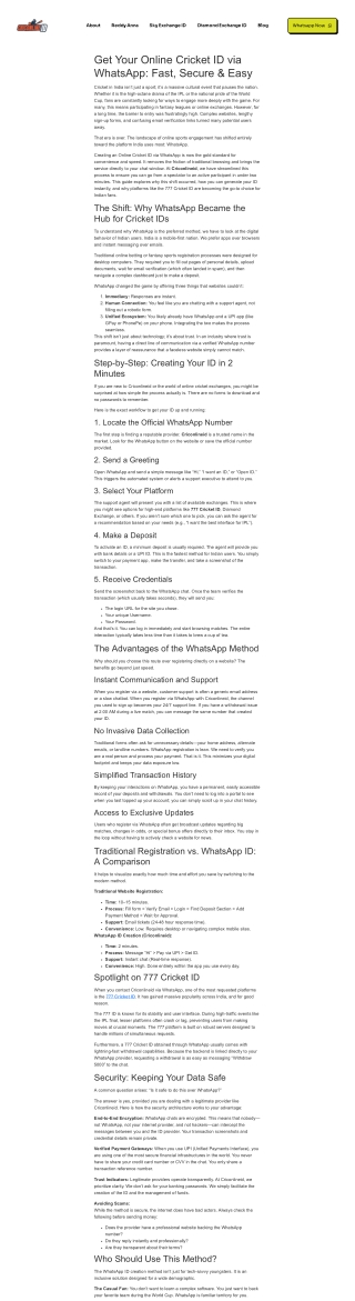 Get Your Online Cricket ID via WhatsApp: Fast, Secure & Easy