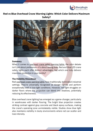 Spot vs Line Beam Configuration: Choosing the Right Overhead Crane Warning